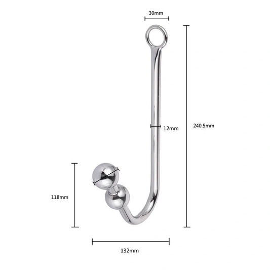 Anal Hooks 5334 Beaded Hook with Elegant Cuffs and Anal Collar 1007